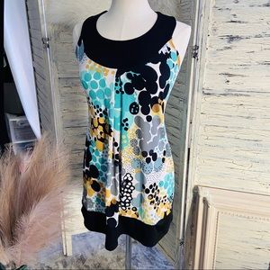 polka dot retro status print knit dress